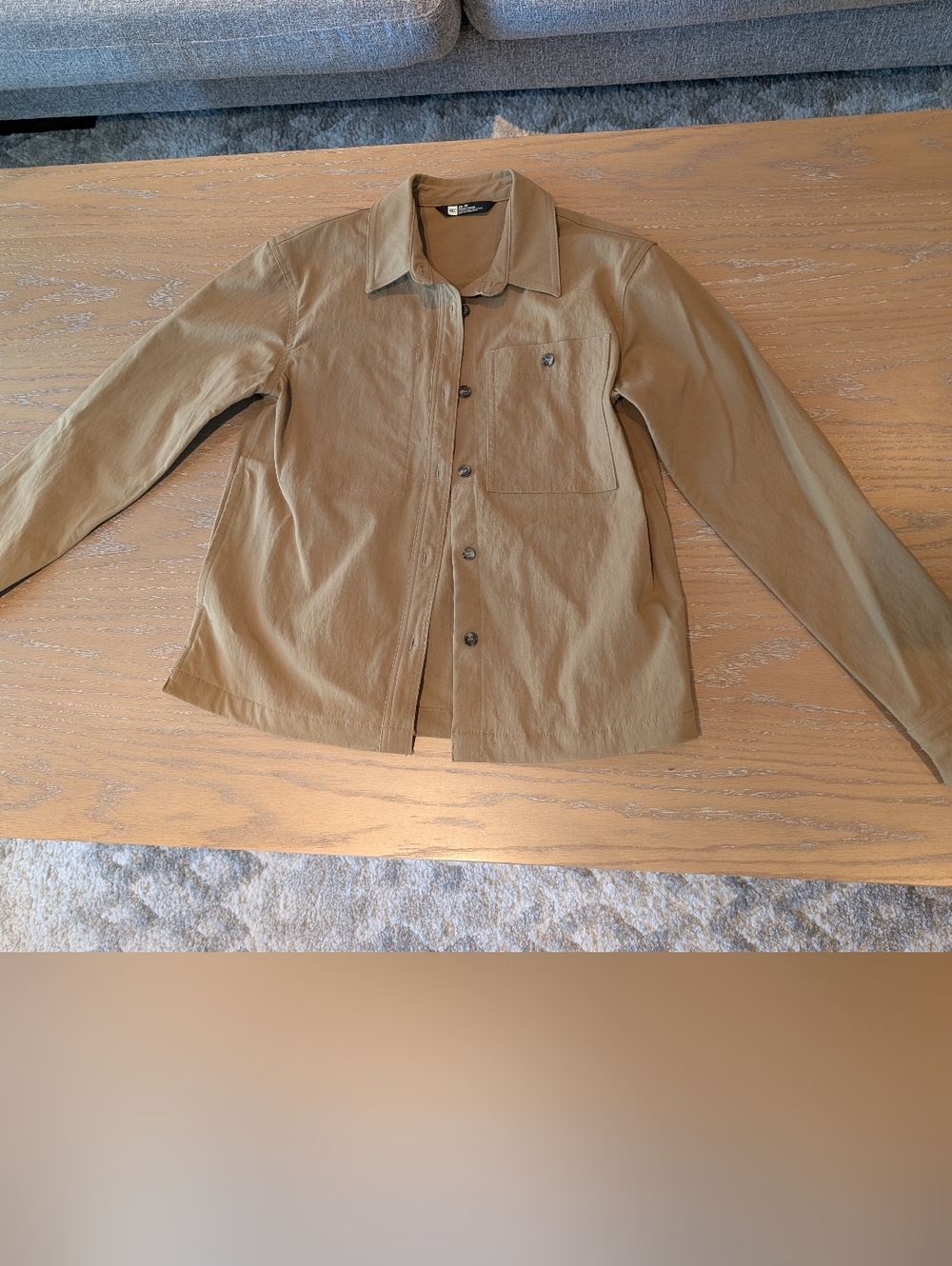 MEC Boxy Workwear Utility Shirt Jacket Camel Button Up Size XS